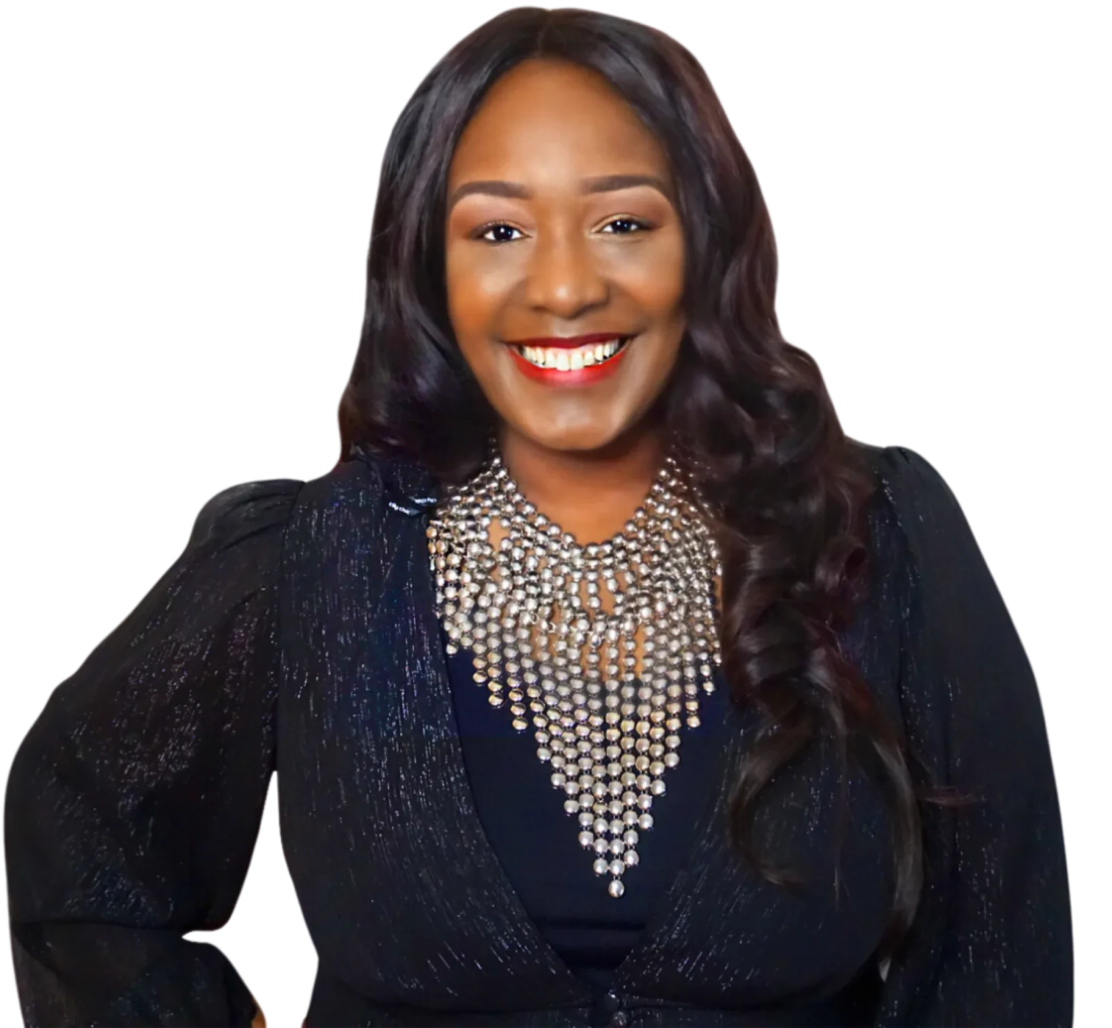 Cassandra Altenor smiling in a black outfit